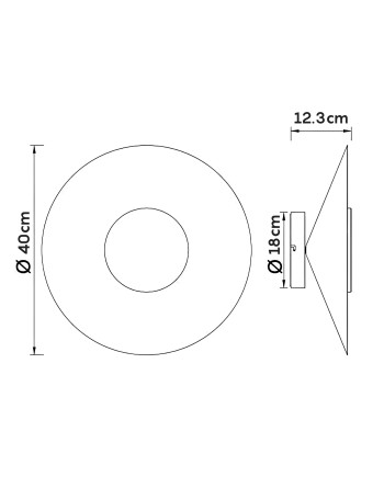 ORION * APLIQUE LED 20W 3000K NEGRO